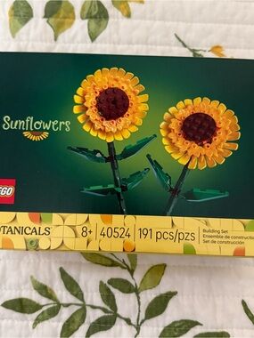 Lego Yellow Sunflower Botanical Build with Green Stems